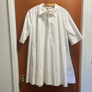 White collared A-line shirt COS dress